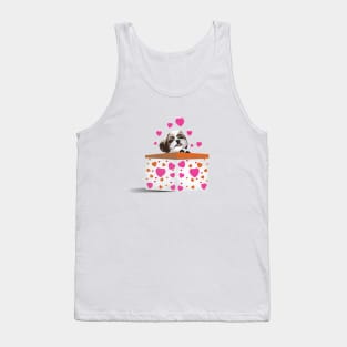 Puppy Shih Tzu Valentine Tank Top